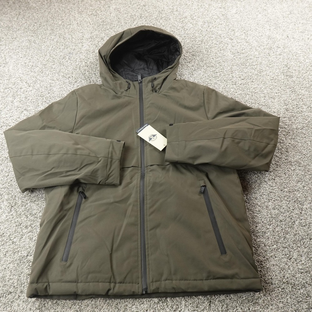 NEW Dockers Jacket Mens M Green Sherpa Lined Insulated Zip Softshell Bomber Coat